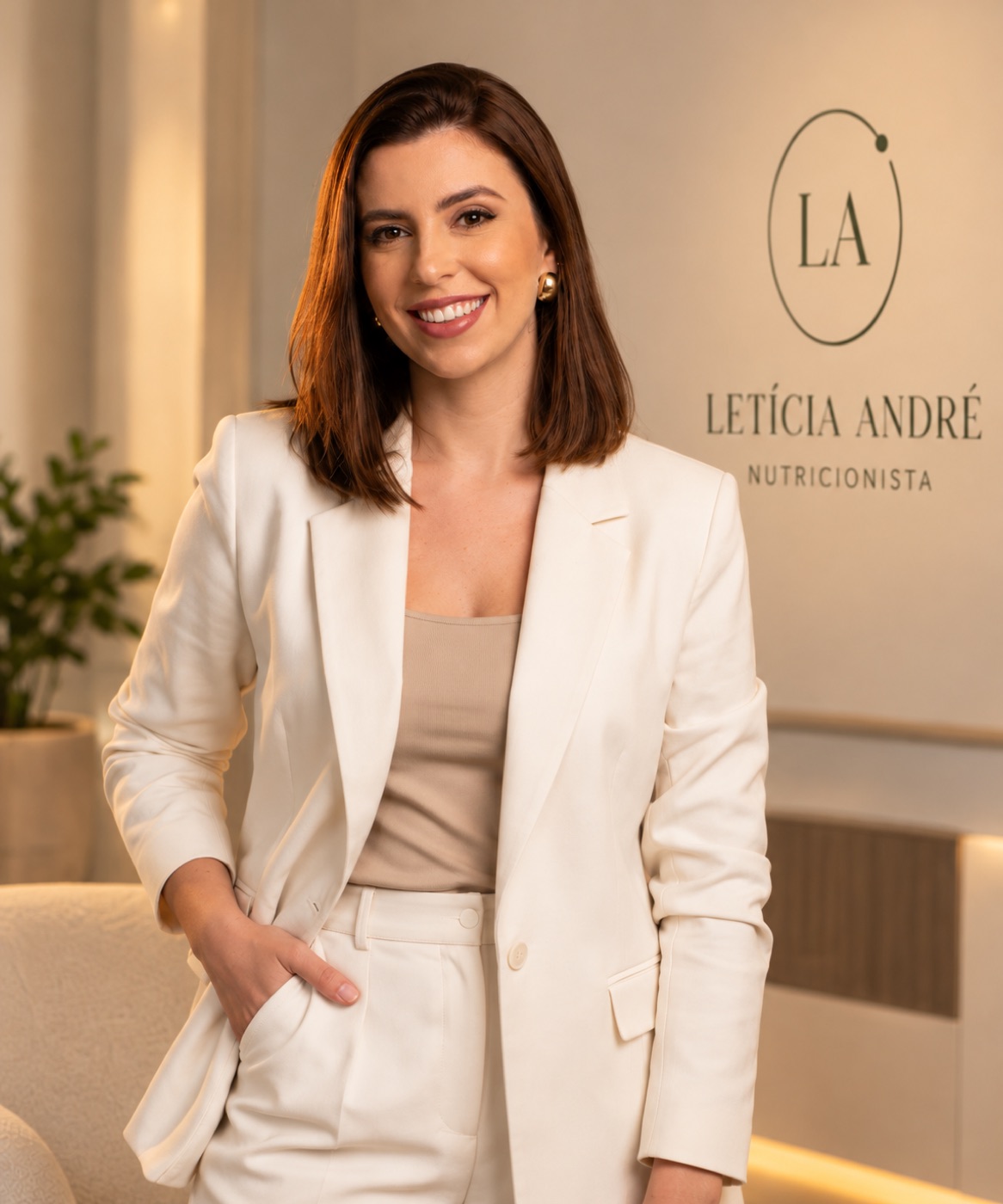 Letícia André, nutricionista, no consultório